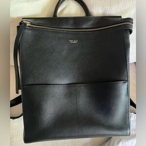 MINA BAIE- Harper Full Backpack (Leather) black color with light gold hardware!